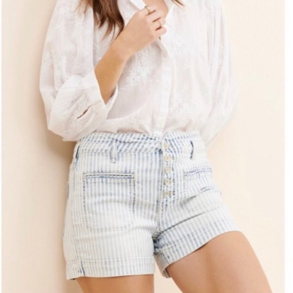 Pilcro and the Letterpress Pants - Pilcro and the Letterpress High-Rise Slim Shorts